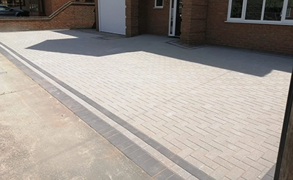 Stylish Block Paved Driveway Finished with a Contrasting Border Detail